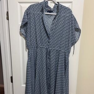 Tommy Hilfiger Navy Patterned Maxi Dress